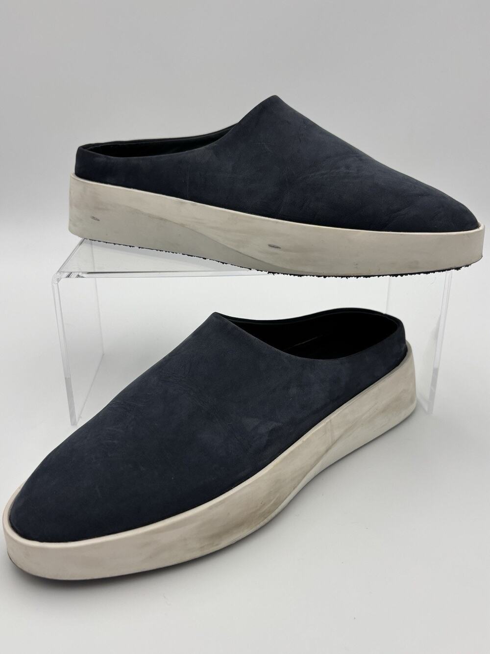 Wolf & Shepherd Cruise Clog Sneakers Navy Blue Nubuck Leather Size 38.5 / 7.5